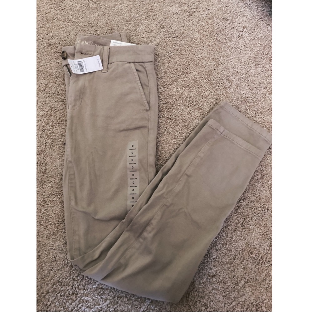 super stretch american eagle khaki pants